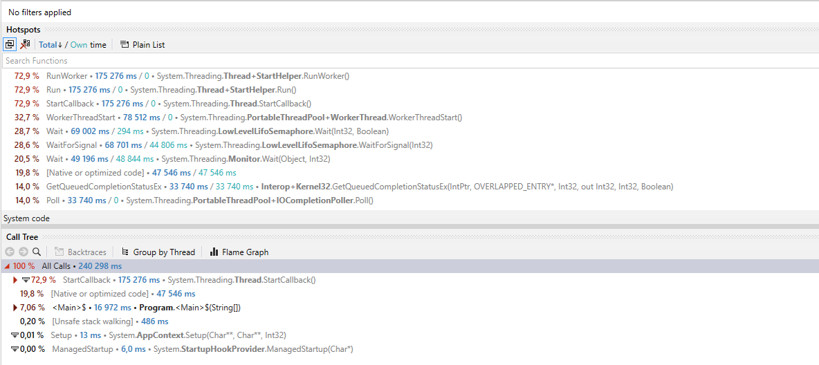 sampling profile plain text