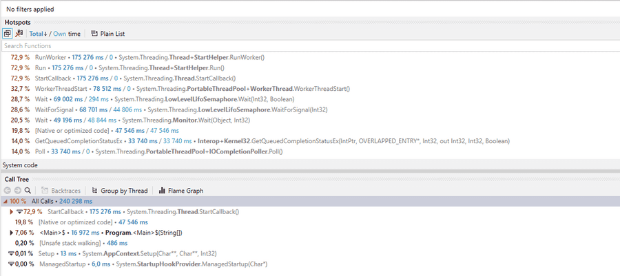 sampling profile plain text